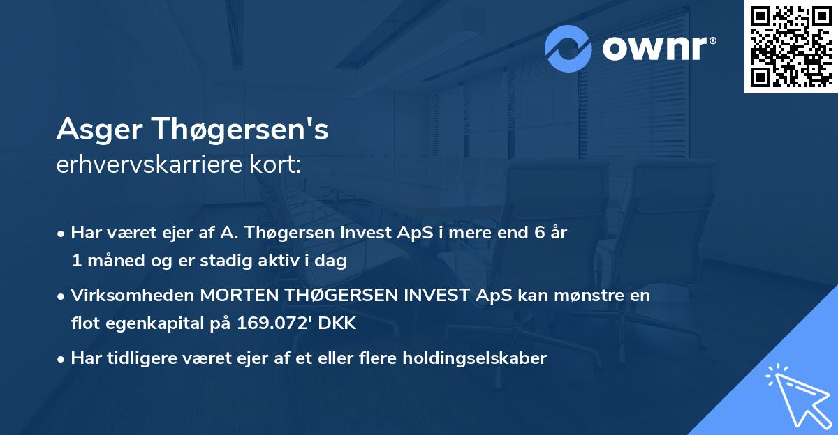 Asger Thøgersen's erhvervskarriere kort