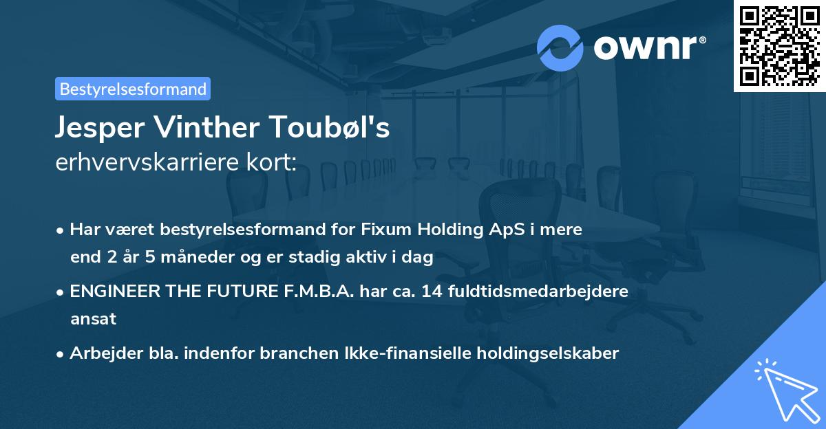 Jesper Vinther Toubøl's erhvervskarriere kort