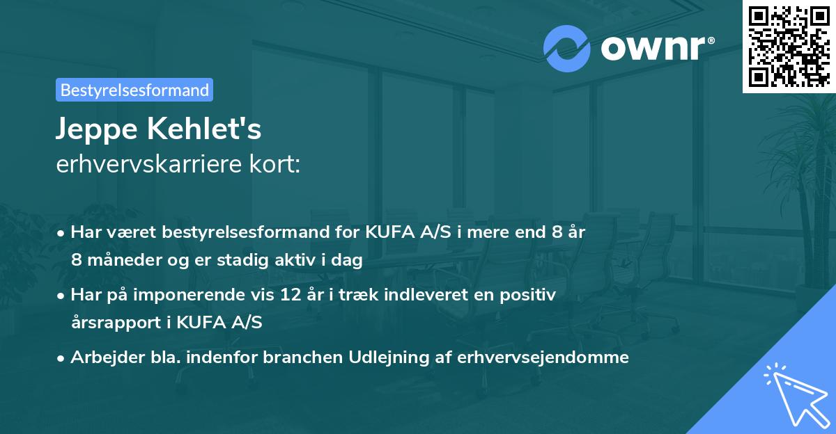 Jeppe Kehlet's erhvervskarriere kort