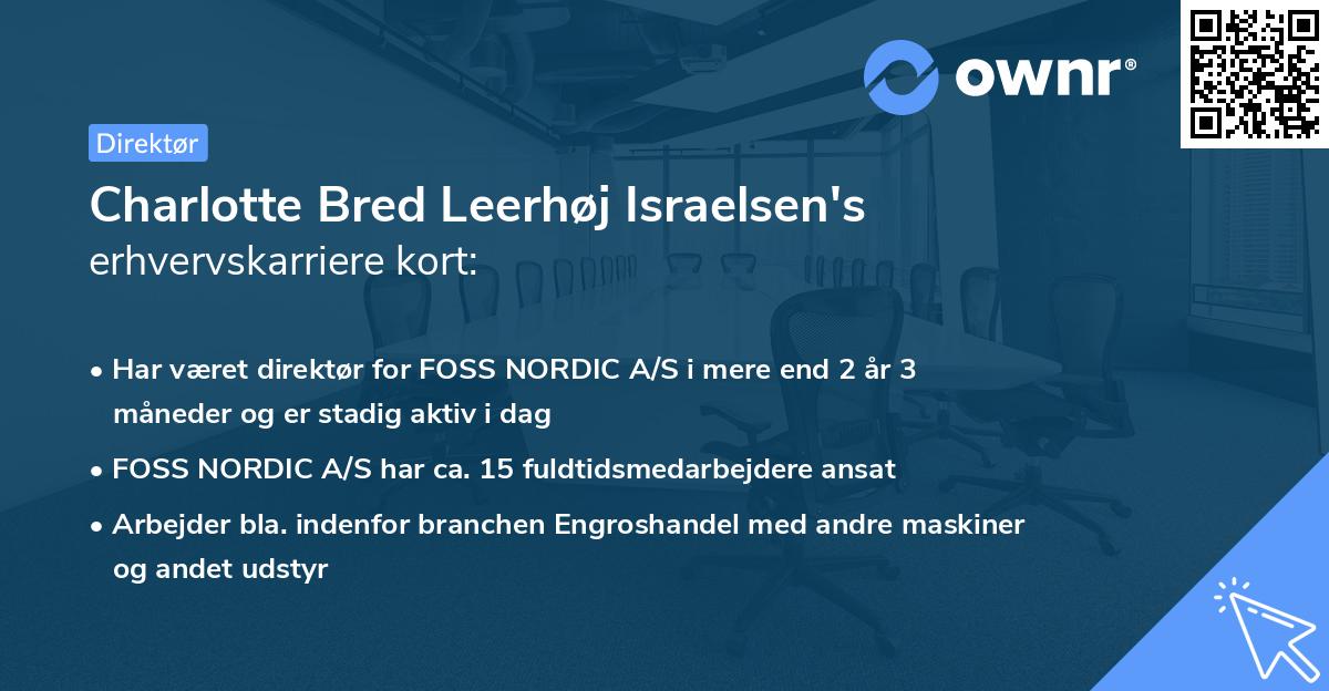 Charlotte Bred Leerhøj Israelsen's erhvervskarriere kort