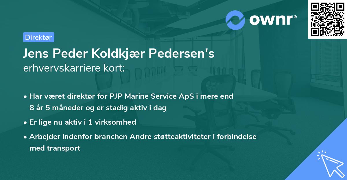 Jens Peder Koldkjær Pedersen's erhvervskarriere kort