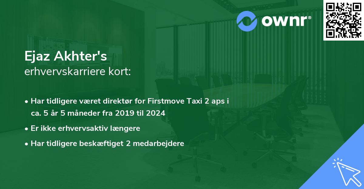 Ejaz Akhter's erhvervskarriere kort