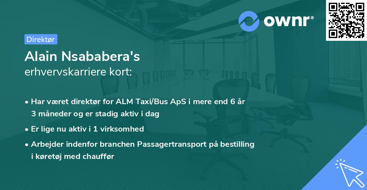Alain Nsababera's erhvervskarriere kort