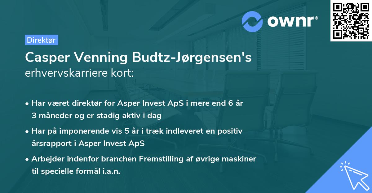 Casper Venning Budtz-Jørgensen's erhvervskarriere kort