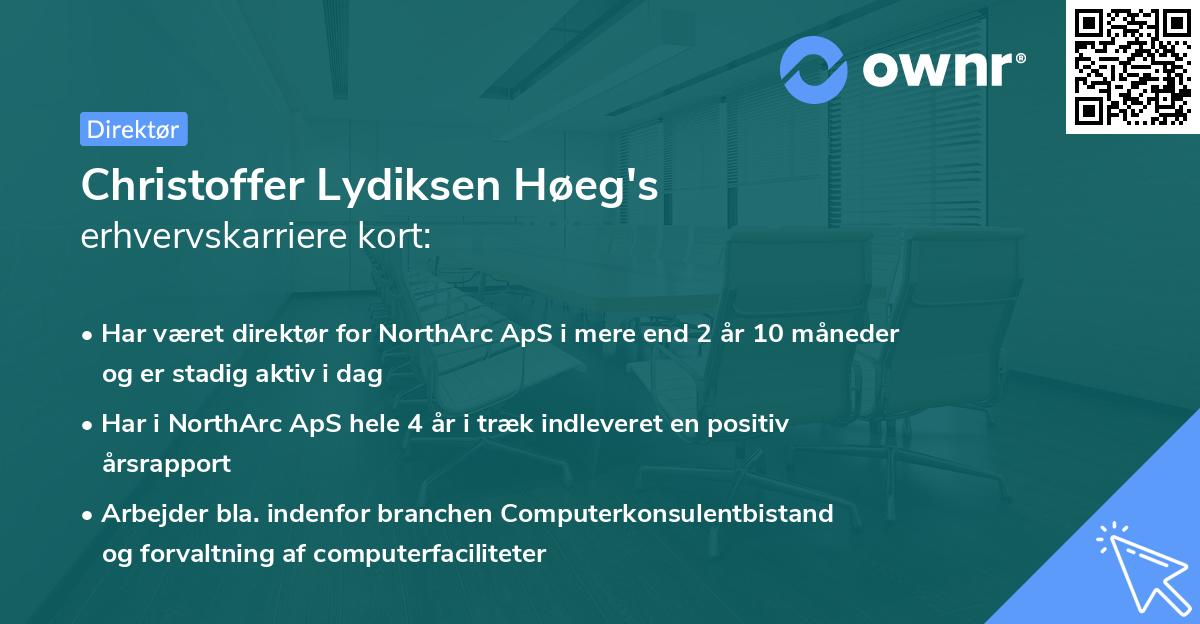 Christoffer Lydiksen Høeg's erhvervskarriere kort