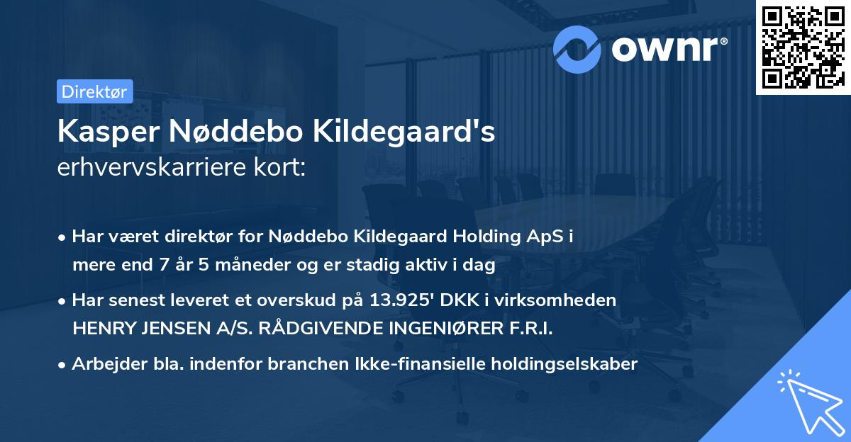 Kasper Nøddebo Kildegaard's erhvervskarriere kort