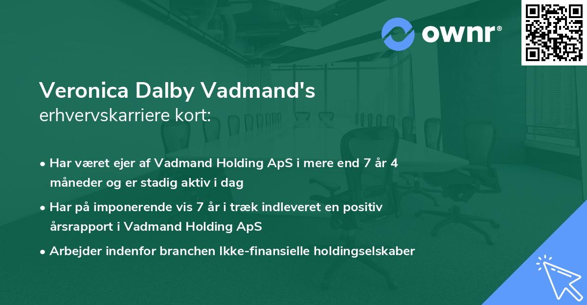 Veronica Dalby Vadmand's erhvervskarriere kort