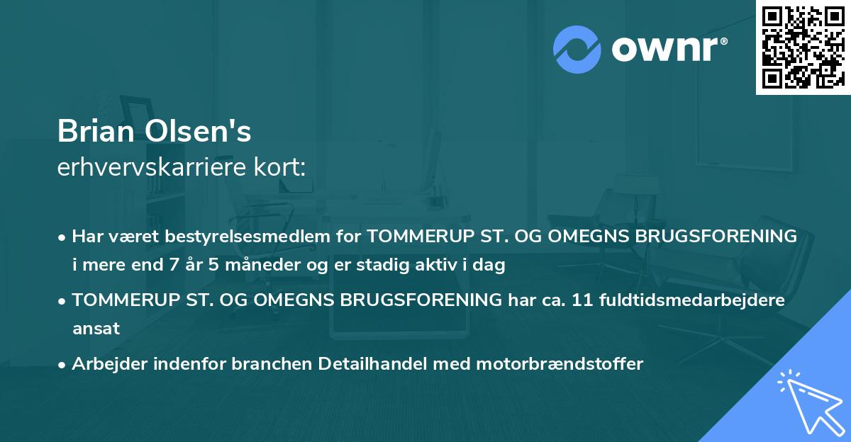 Brian Olsen's erhvervskarriere kort