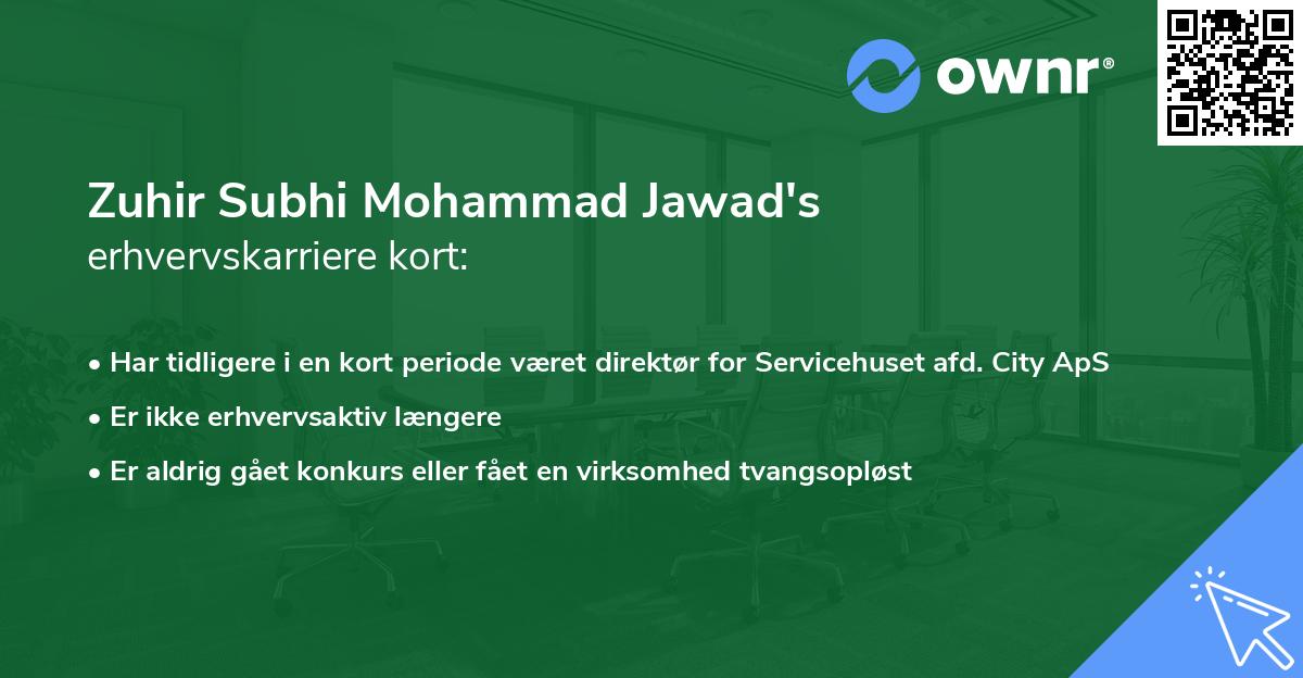 Zuhir Subhi Mohammad Jawad's erhvervskarriere kort
