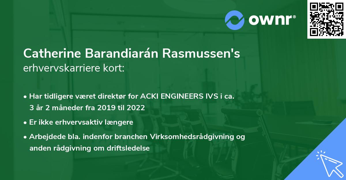 Catherine Barandiarán Rasmussen's erhvervskarriere kort