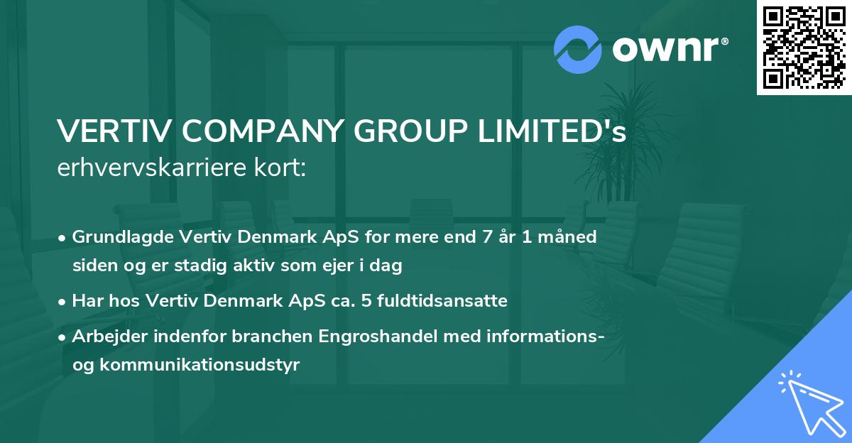 VERTIV COMPANY GROUP LIMITED's erhvervskarriere kort