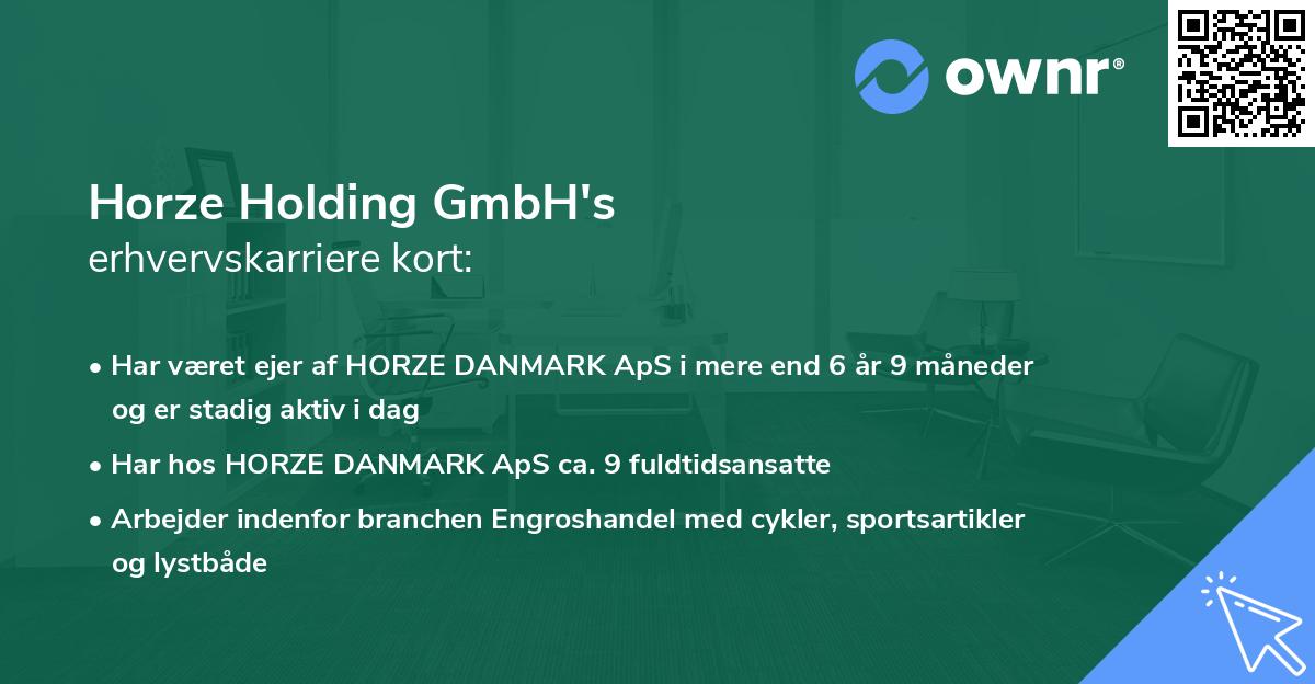 Horze Holding GmbH's erhvervskarriere kort