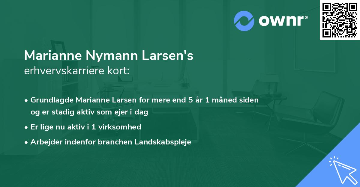 Marianne Nymann Larsen's erhvervskarriere kort