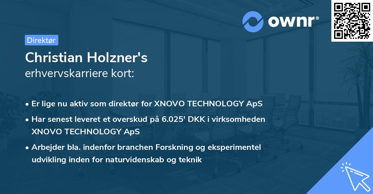 Christian Holzner's erhvervskarriere kort