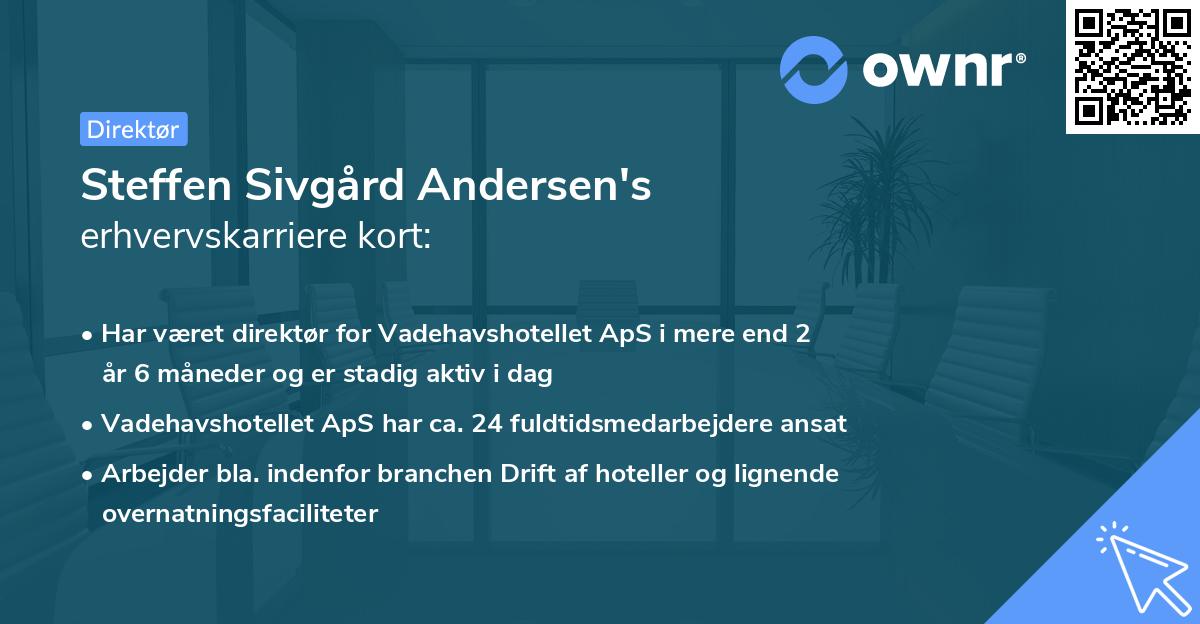 Steffen Sivgård Andersen's erhvervskarriere kort