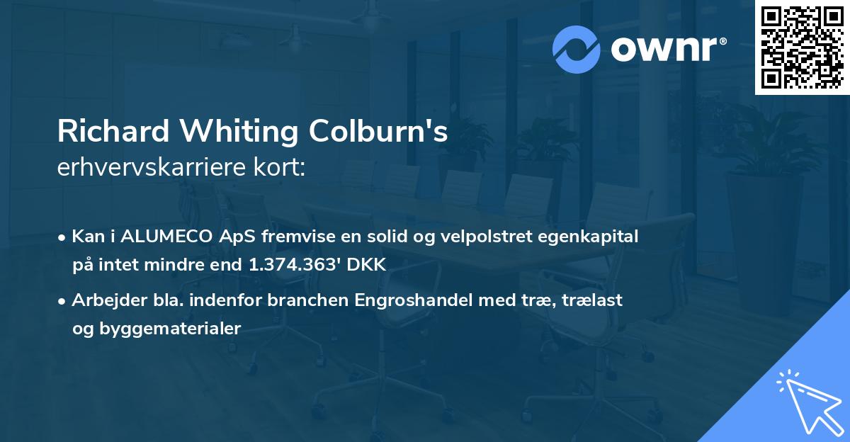 Richard Whiting Colburn's erhvervskarriere kort