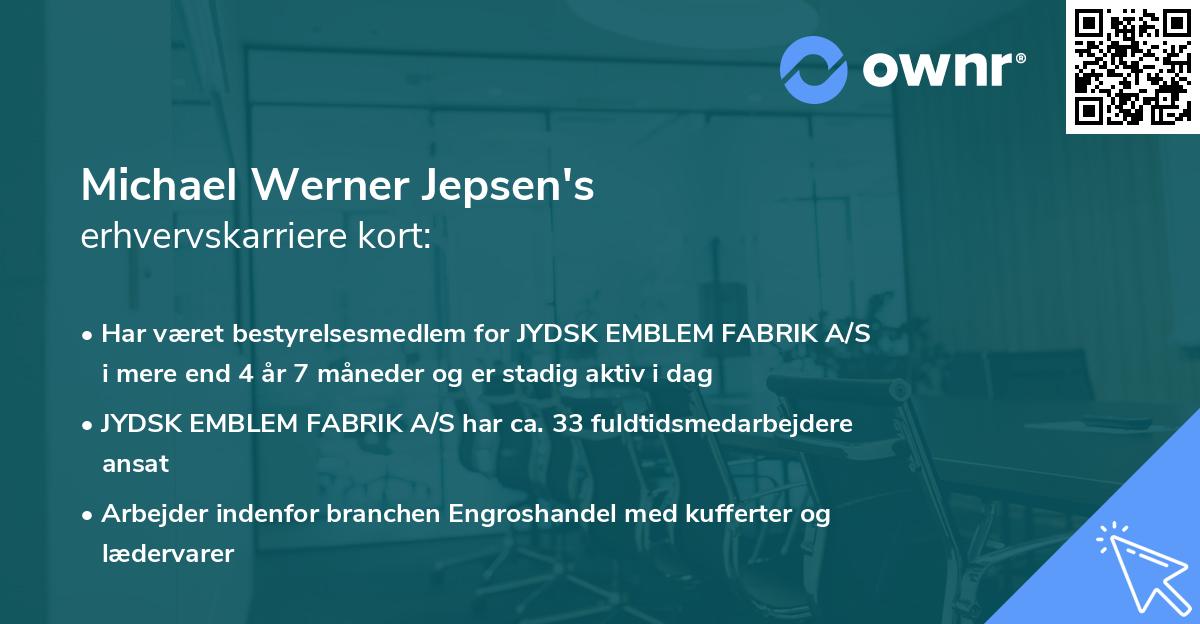 Michael Werner Jepsen's erhvervskarriere kort