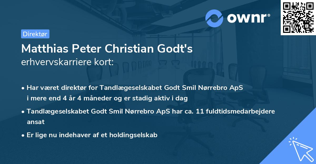 Matthias Peter Christian Godt's erhvervskarriere kort