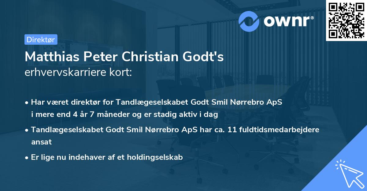 Matthias Peter Christian Godt's erhvervskarriere kort