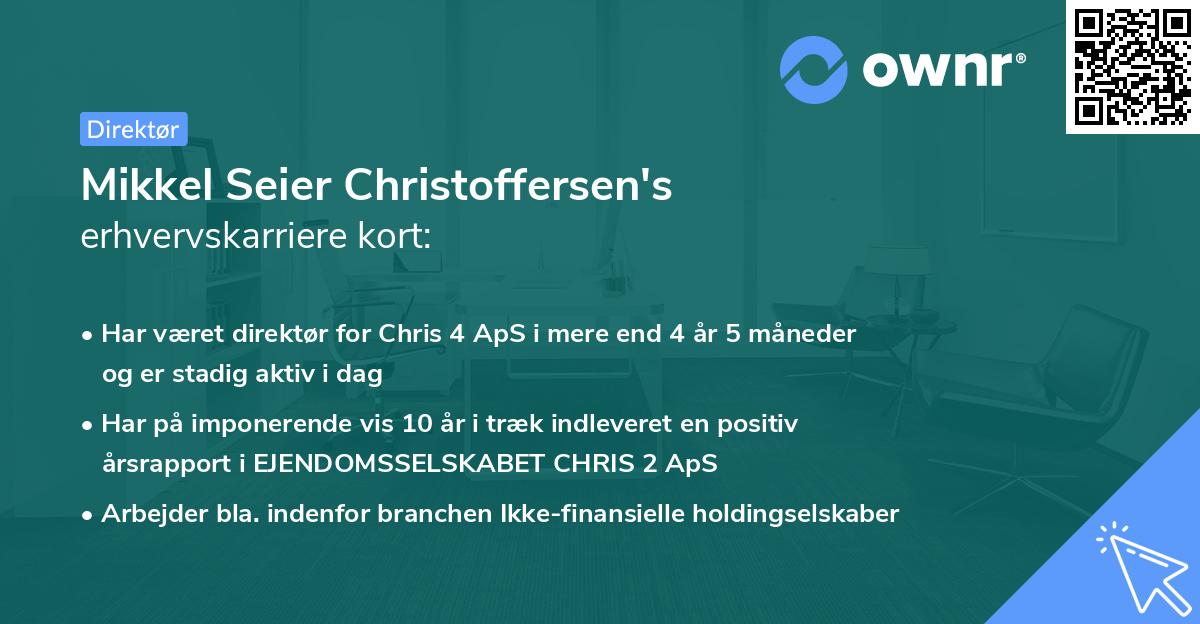 Mikkel Seier Christoffersen's erhvervskarriere kort