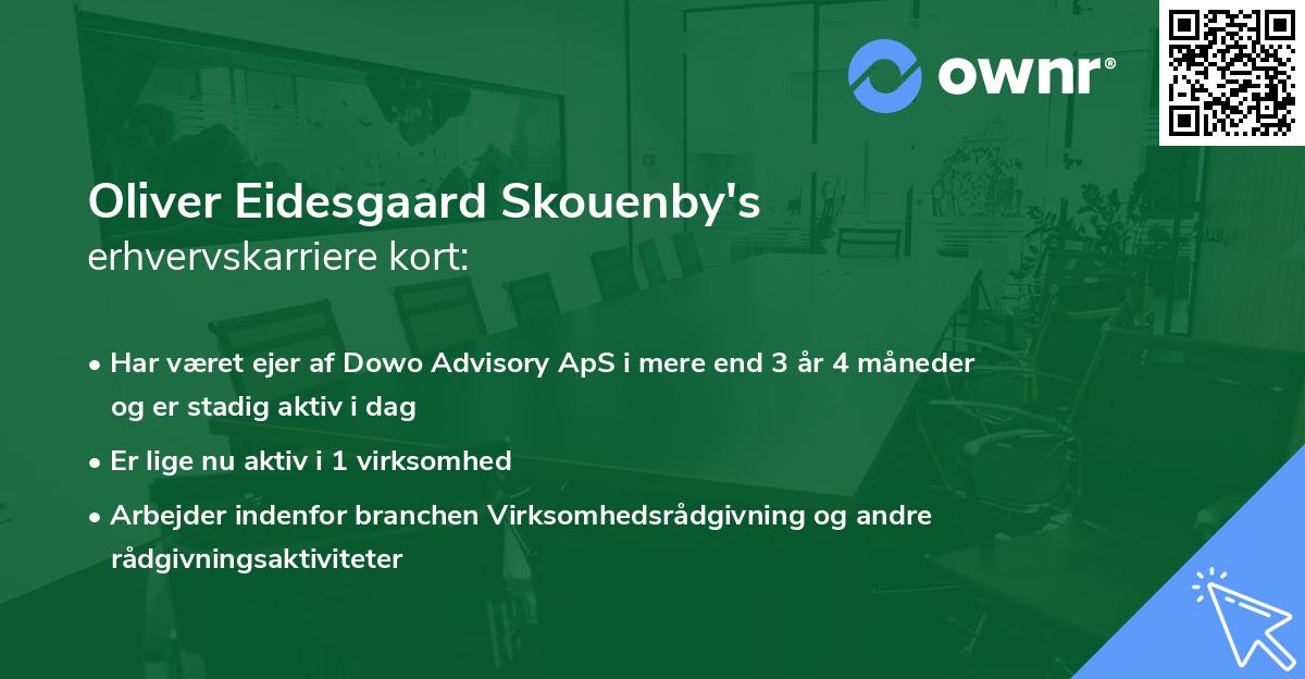 Oliver Eidesgaard Skouenby's erhvervskarriere kort