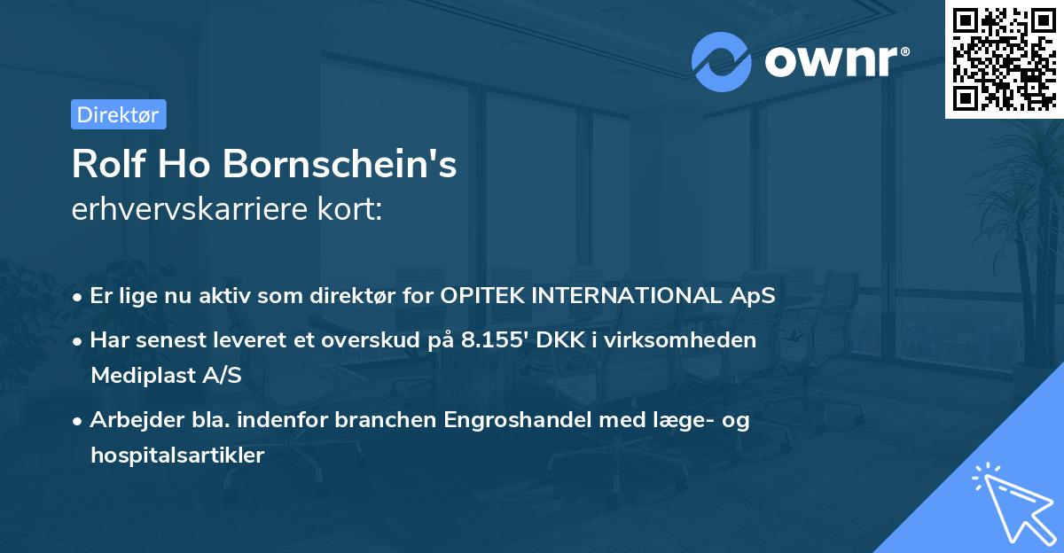 Rolf Ho Bornschein's erhvervskarriere kort