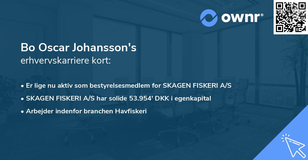 Bo Oscar Johansson's erhvervskarriere kort