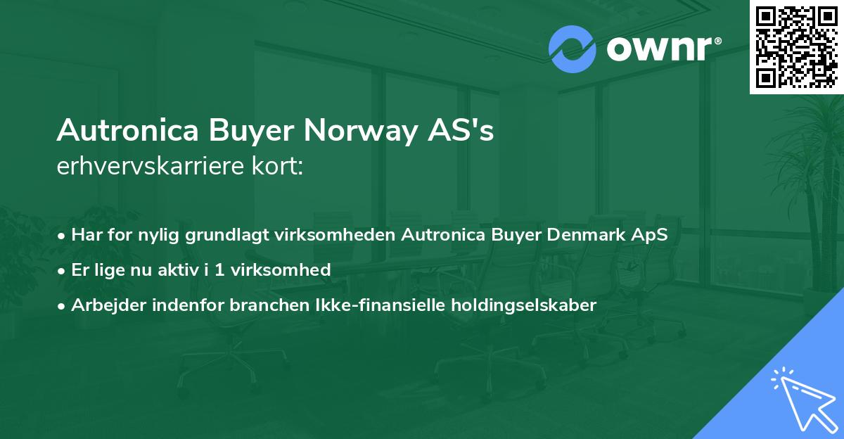 Autronica Buyer Norway AS's erhvervskarriere kort