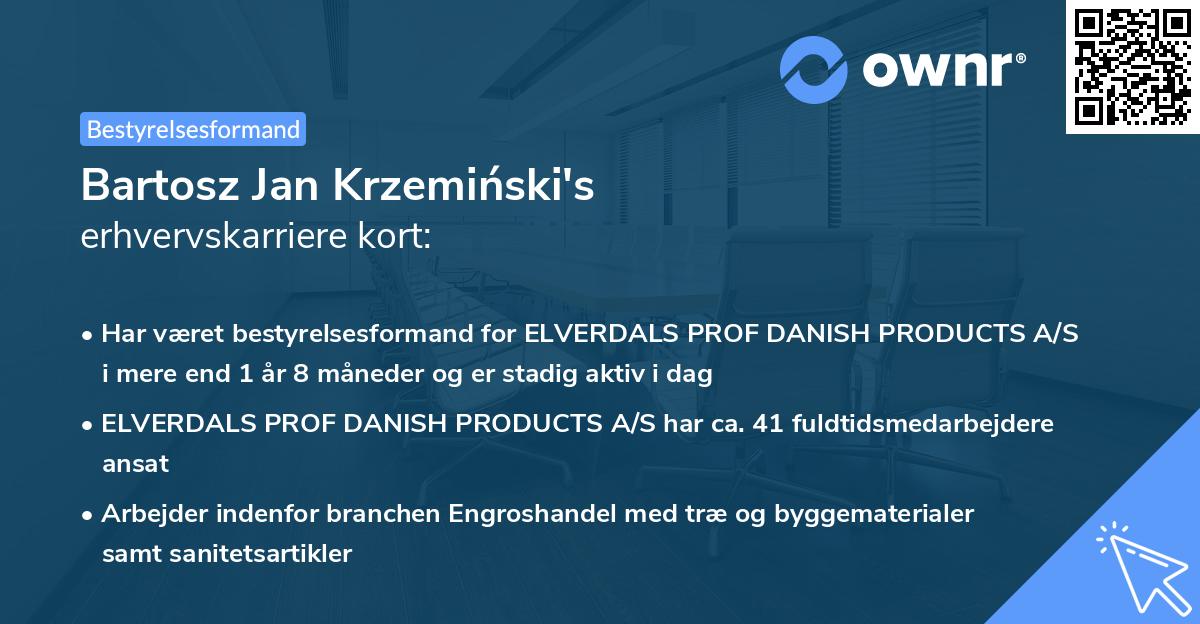 Bartosz Jan Krzemiński's erhvervskarriere kort