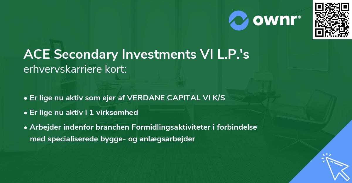 ACE Secondary Investments VI L.P.'s erhvervskarriere kort