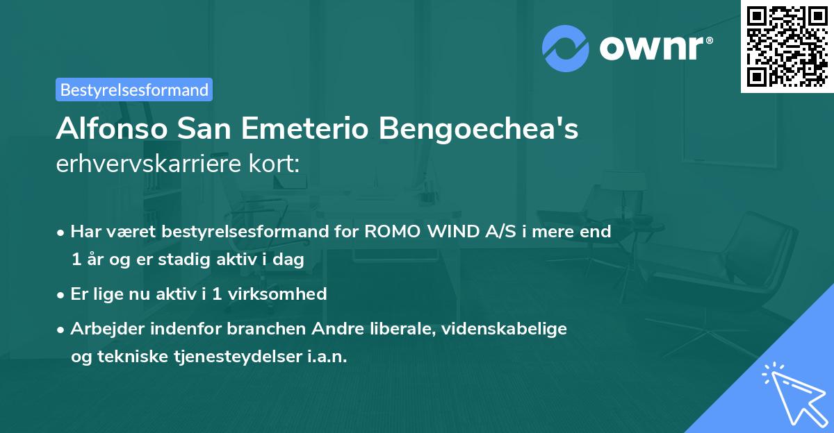 Alfonso San Emeterio Bengoechea's erhvervskarriere kort