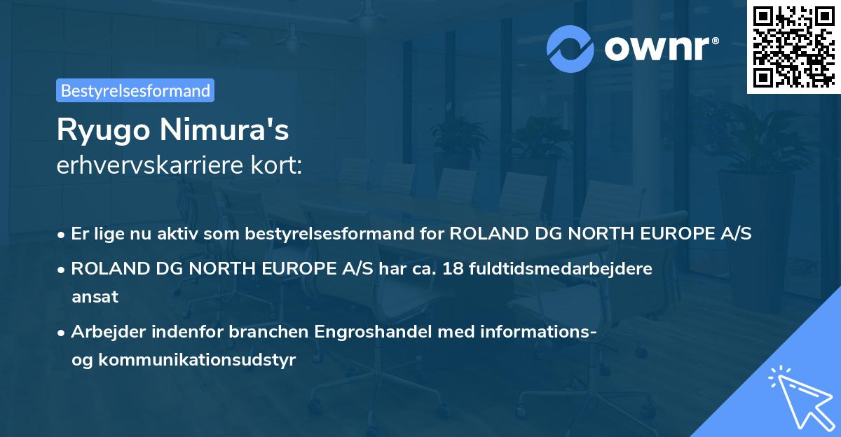 Ryugo Nimura's erhvervskarriere kort
