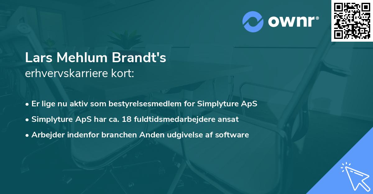 Lars Mehlum Brandt's erhvervskarriere kort
