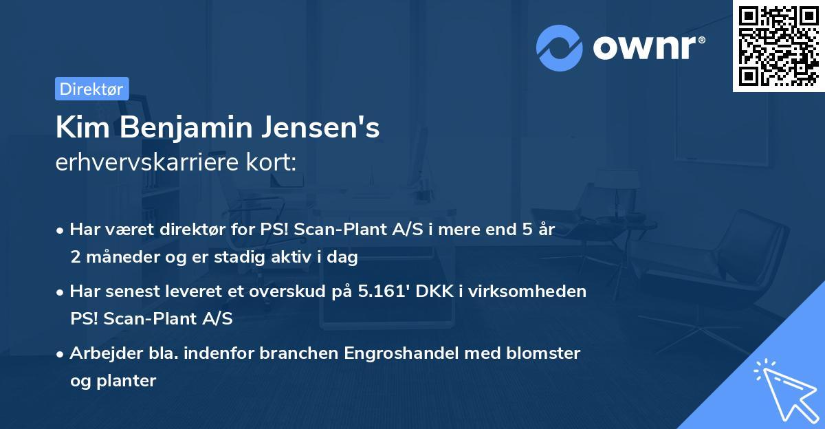 Kim Benjamin Jensen's erhvervskarriere kort