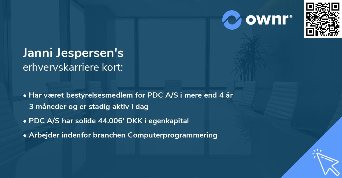 Janni Jespersen's erhvervskarriere kort