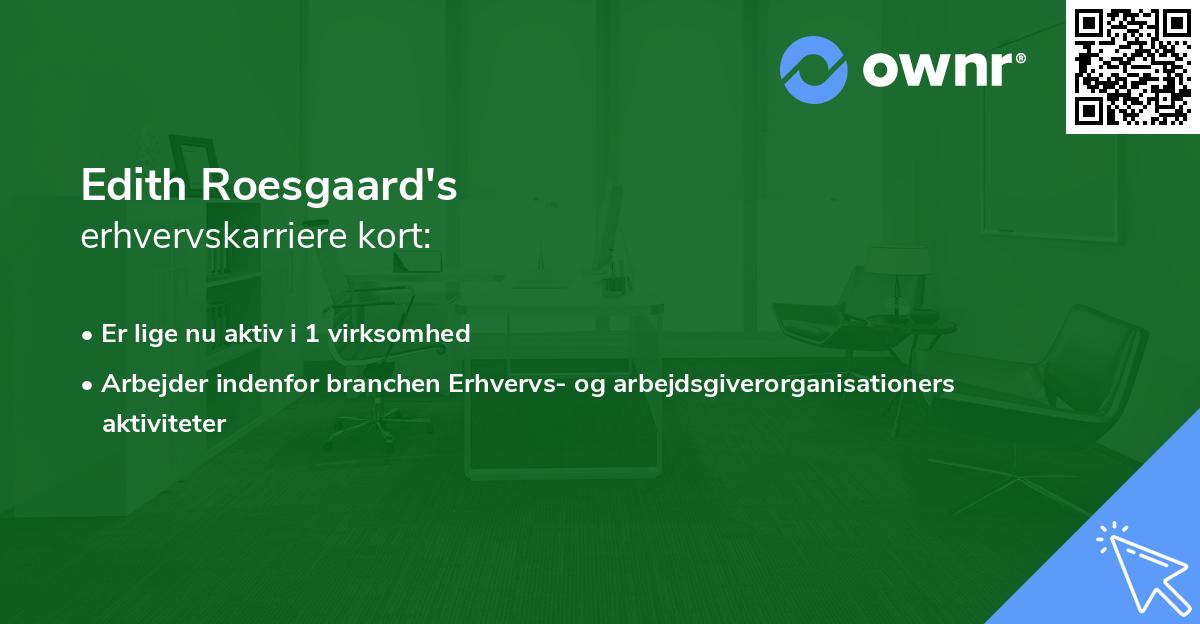 Edith Roesgaard's erhvervskarriere kort