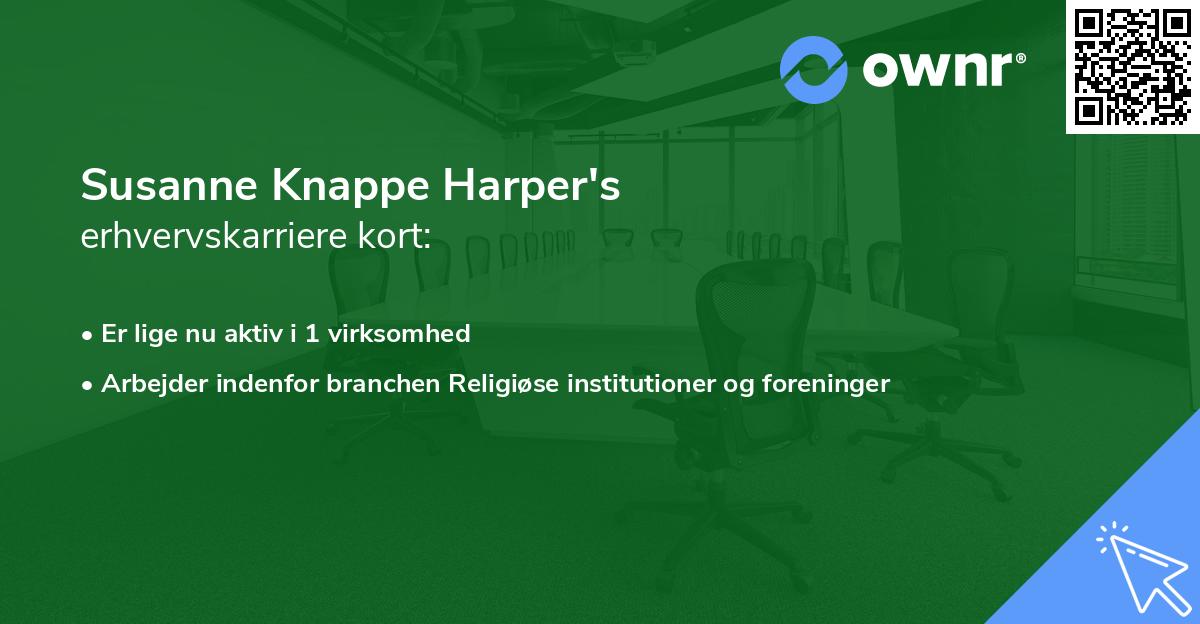 Susanne Knappe Harper's erhvervskarriere kort