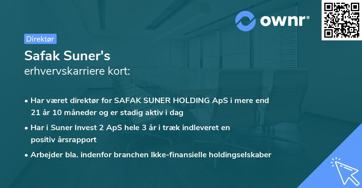 Safak Suner's erhvervskarriere kort