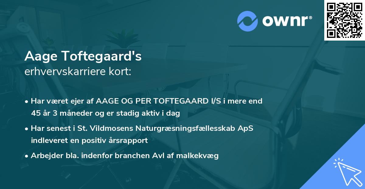 Aage Toftegaard's erhvervskarriere kort