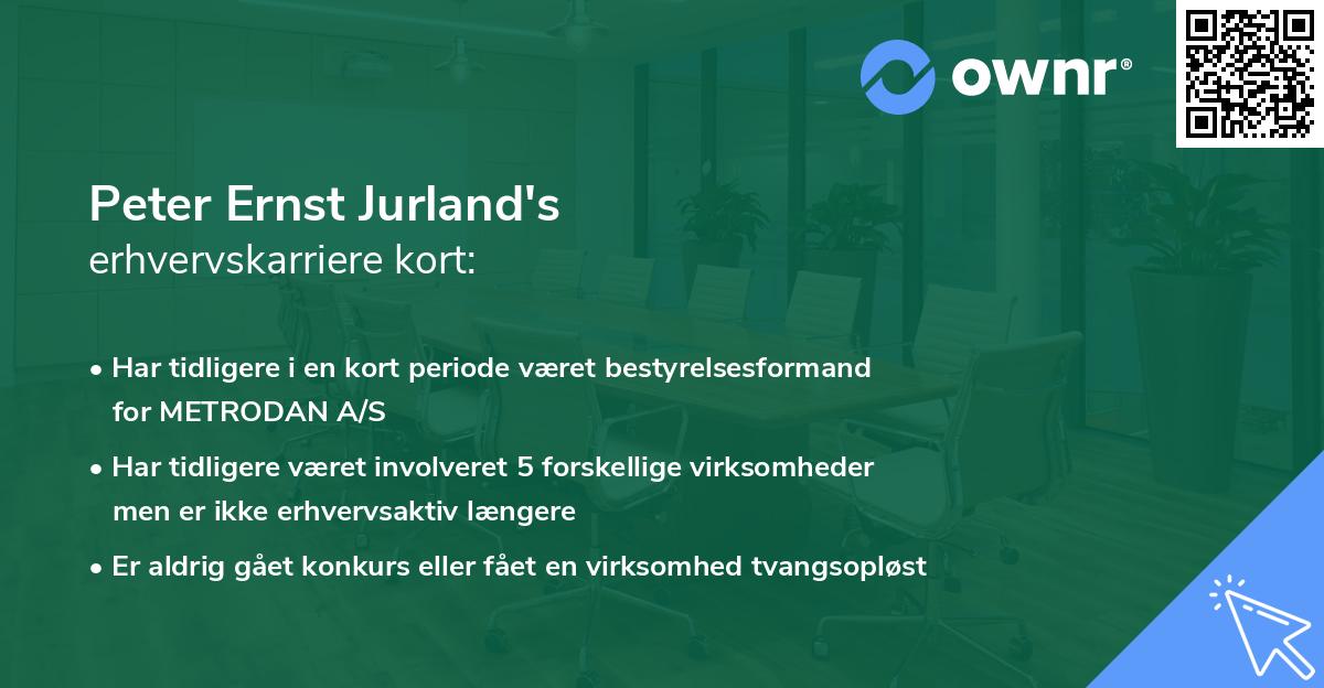 Peter Ernst Jurland's erhvervskarriere kort