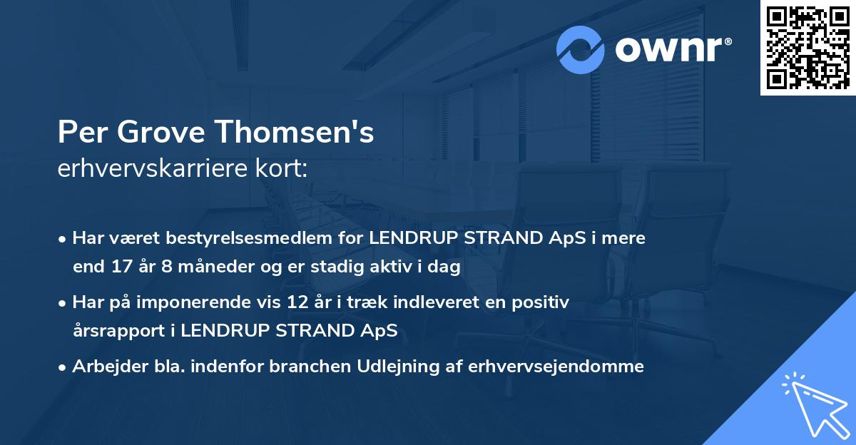 Per Grove Thomsen's erhvervskarriere kort