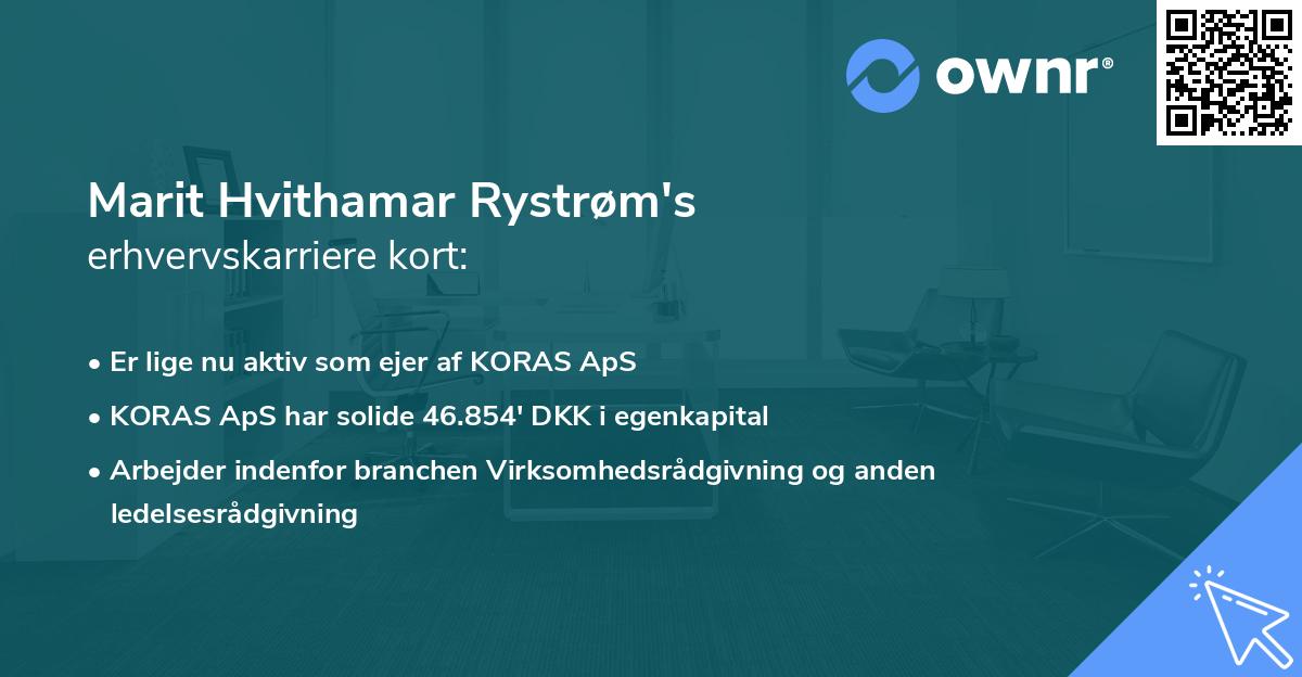 Marit Hvithamar Rystrøm's erhvervskarriere kort