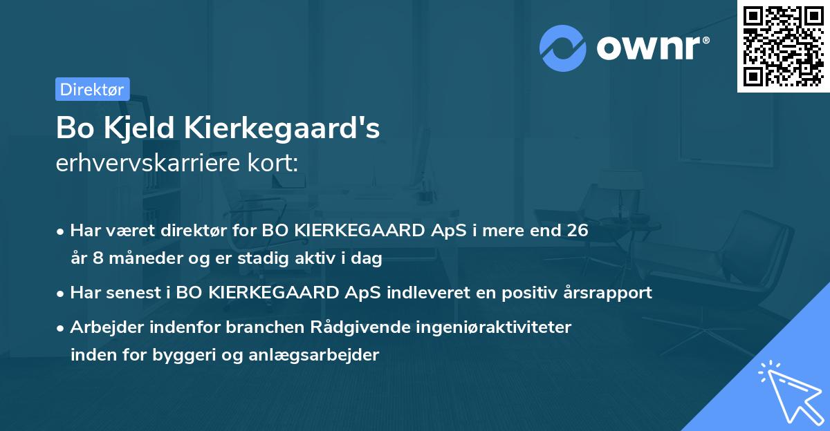 Bo Kjeld Kierkegaard's erhvervskarriere kort