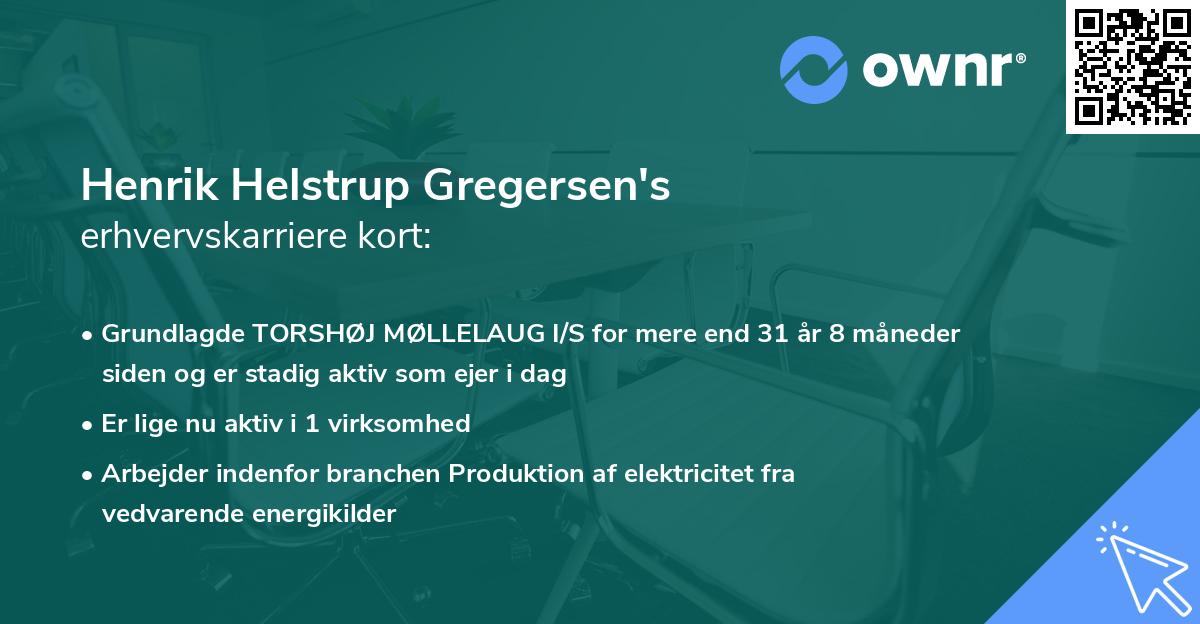 Henrik Helstrup Gregersen's erhvervskarriere kort