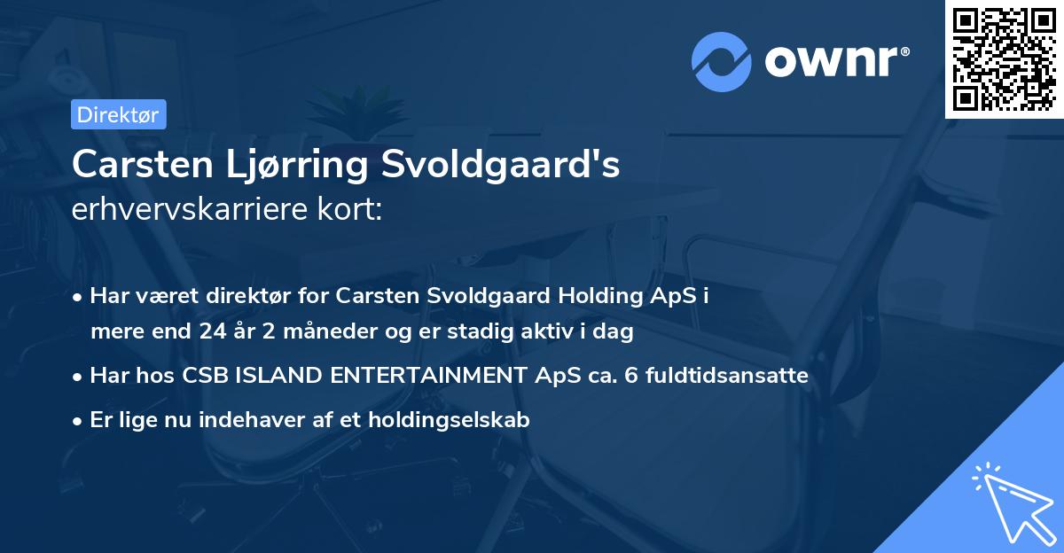 Carsten Ljørring Svoldgaard's erhvervskarriere kort