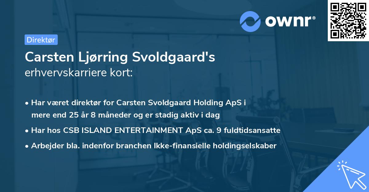 Carsten Ljørring Svoldgaard's erhvervskarriere kort