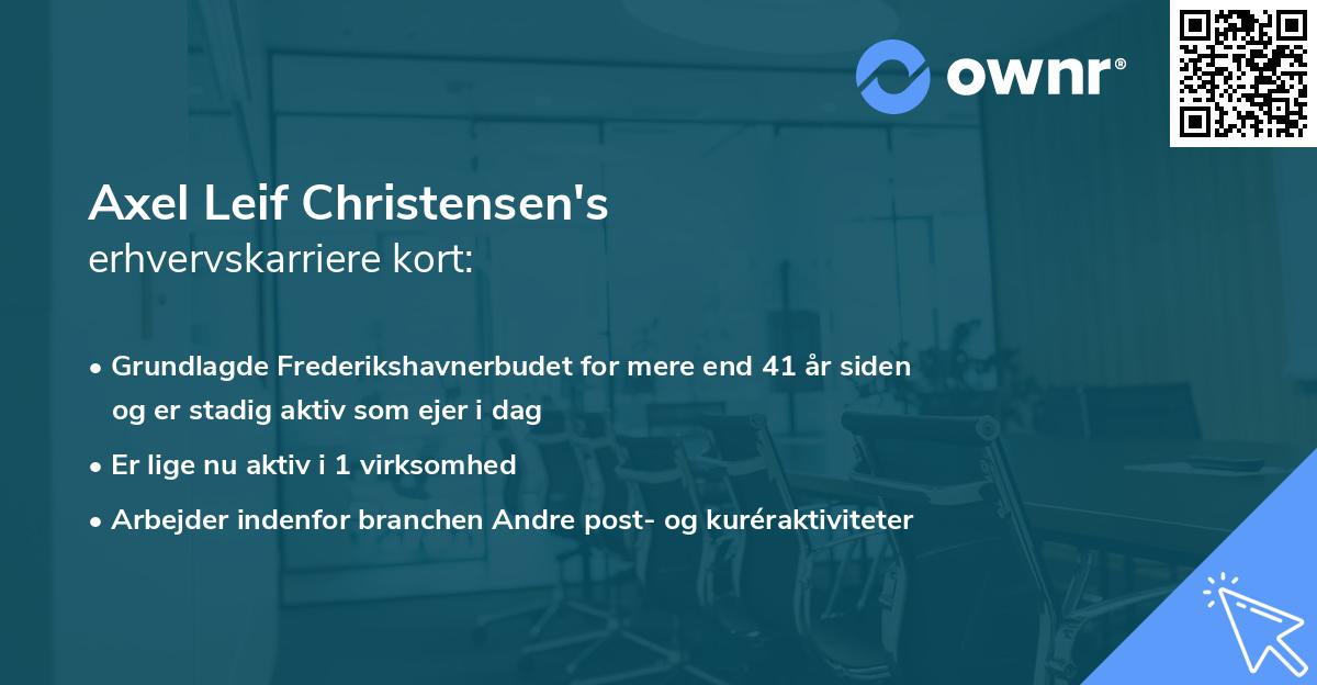 Axel Leif Christensen's erhvervskarriere kort