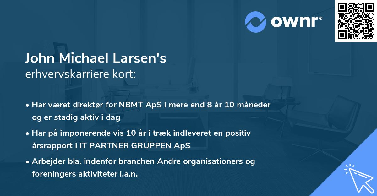 John Michael Larsen's erhvervskarriere kort
