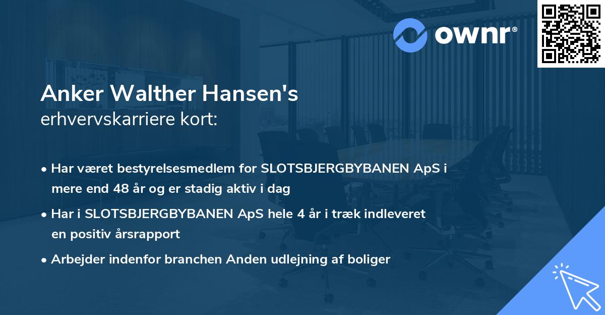 Anker Walther Hansen's erhvervskarriere kort