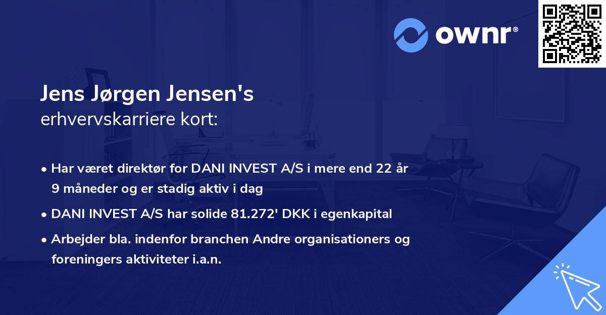 Jens Jørgen Jensen's erhvervskarriere kort